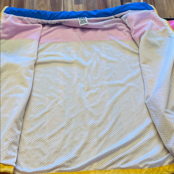 Victoria's Secret Pink Yellow Blue Block Retro Windbreaker Hooded Jacket - Picture 9 of 16